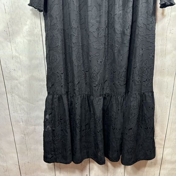 Chicos Black Floral Jacquard Maxi Dress Elegant Romantic Whimsigoth Romantic - Picture 11 of 16